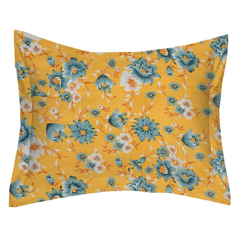 STARNSTYLE 220 TC Microfiber Floral Printed Single Bedsheet with Pillow Cover - Gold Grey - Image 5